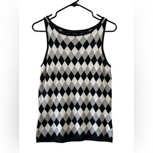 Will smith black and white Dimond silk knit tank top